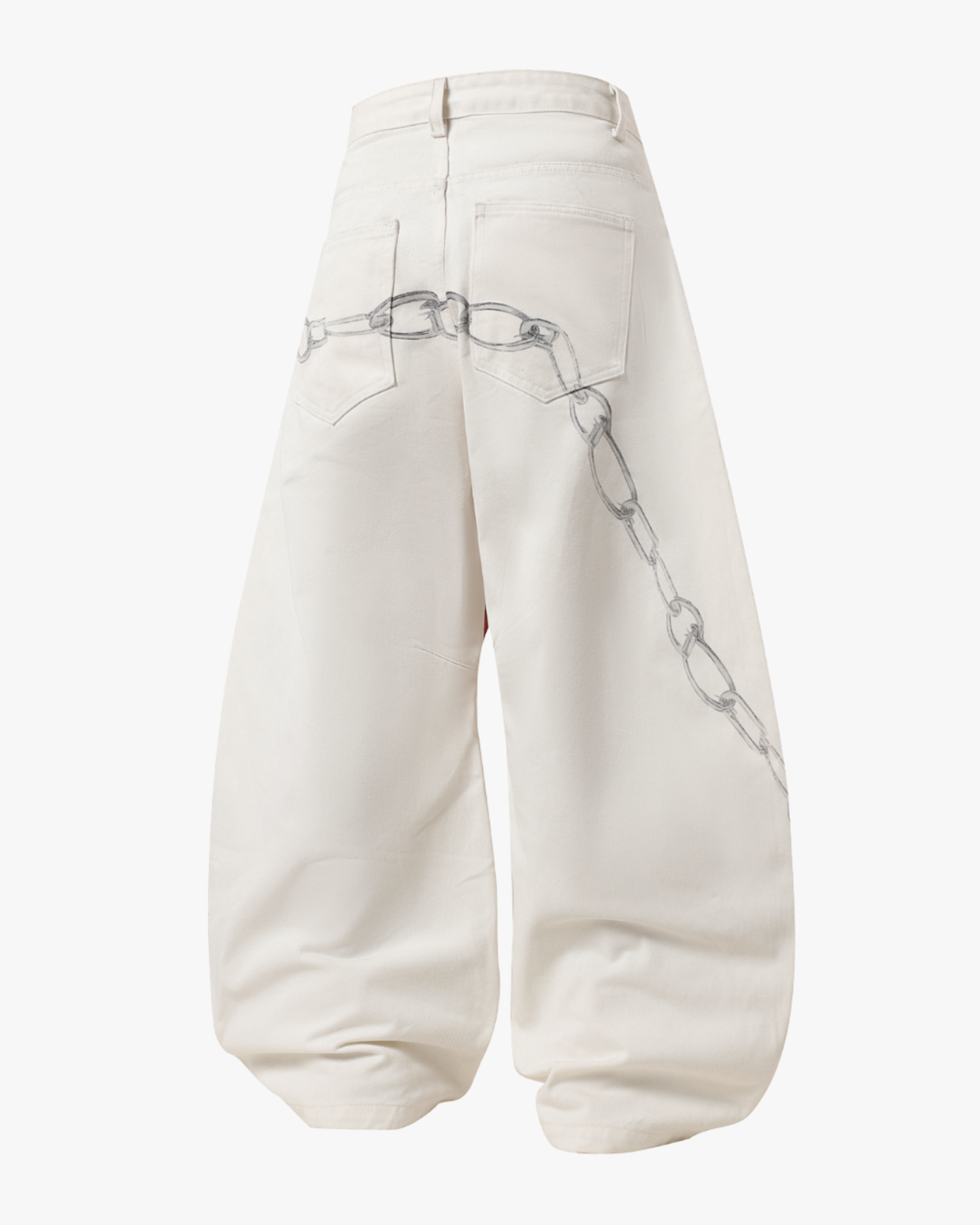 Cross Hook Baggy Denim Pants