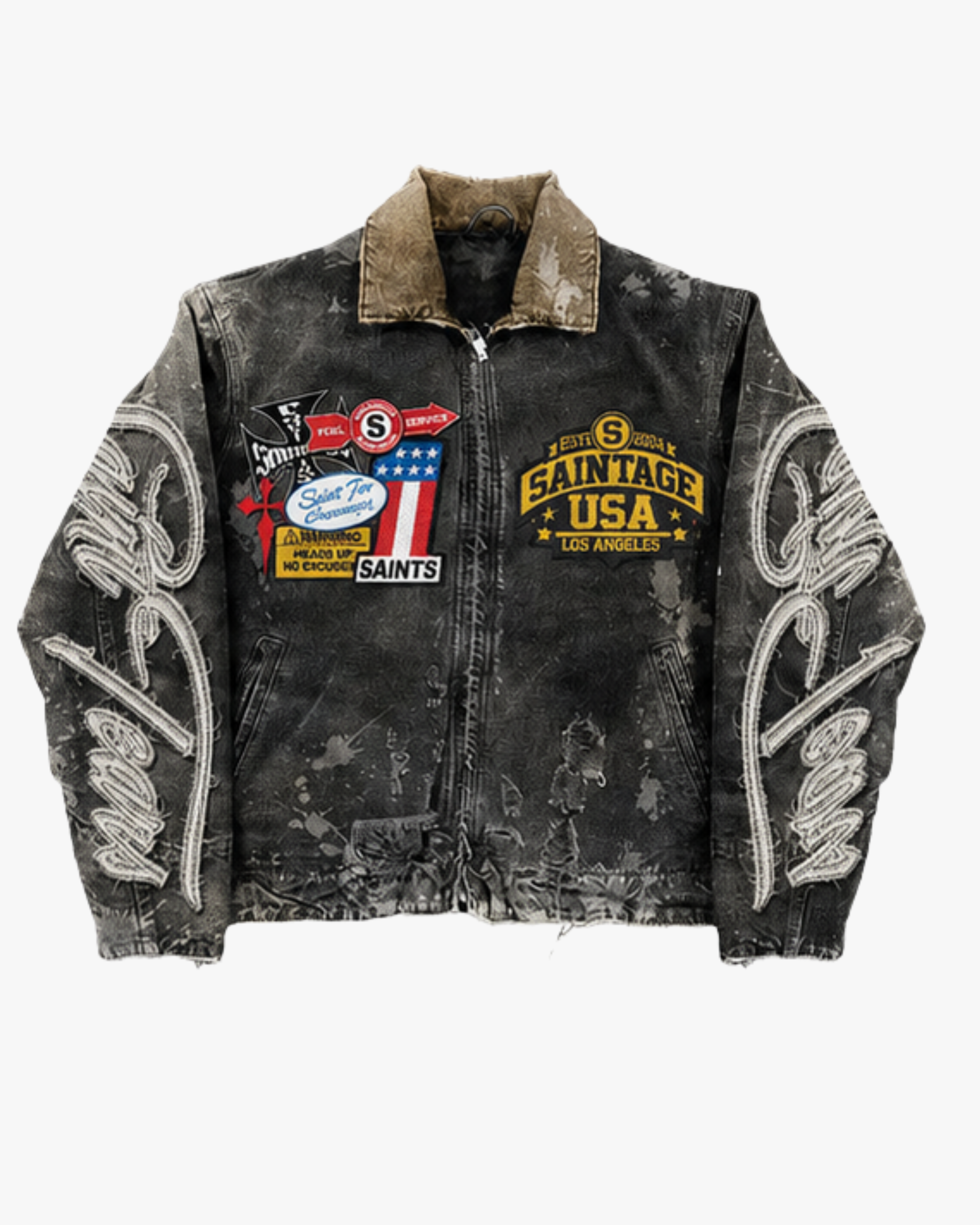 Saitage Distressed Camo Jacket