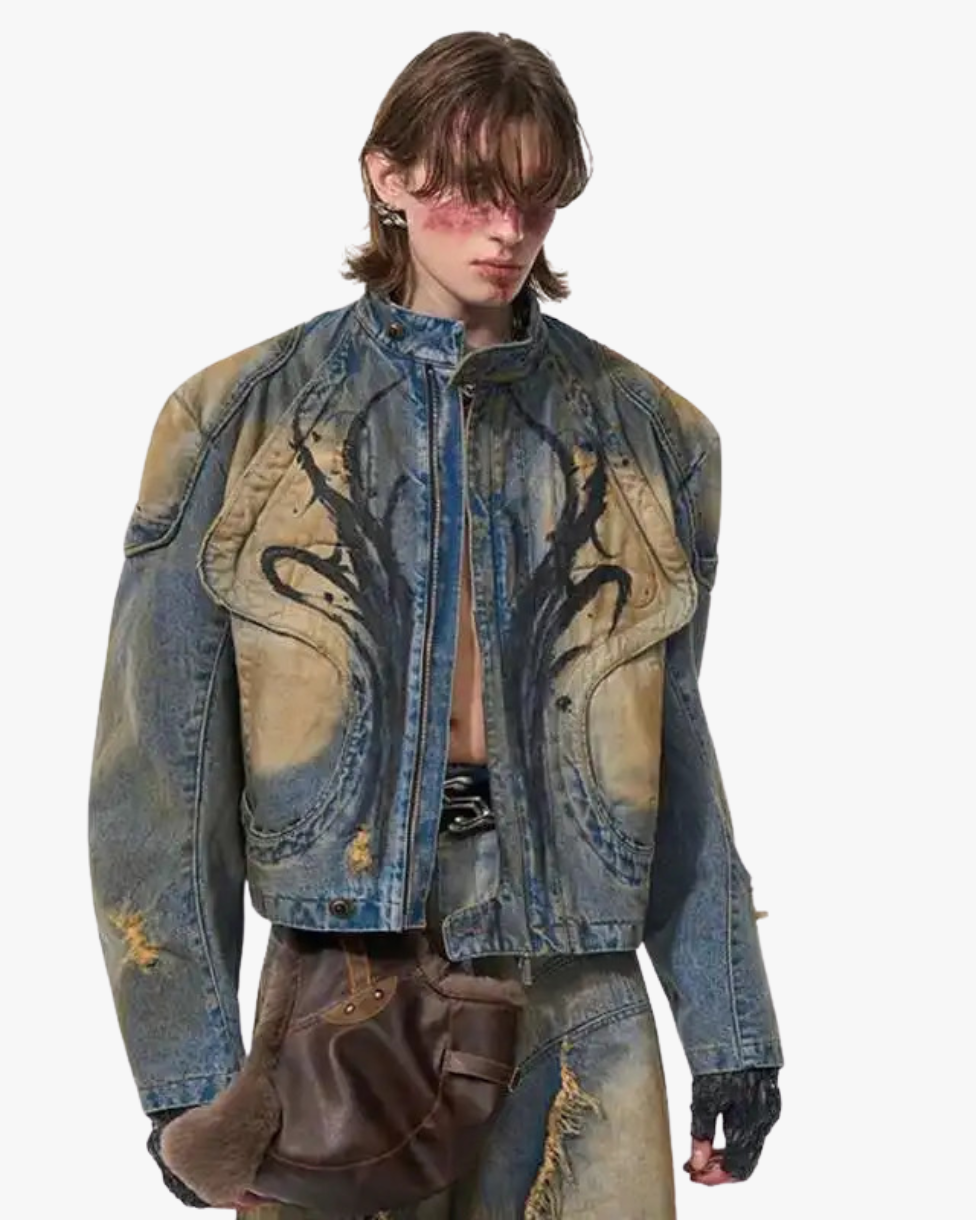Rider Flame Denim Jacket