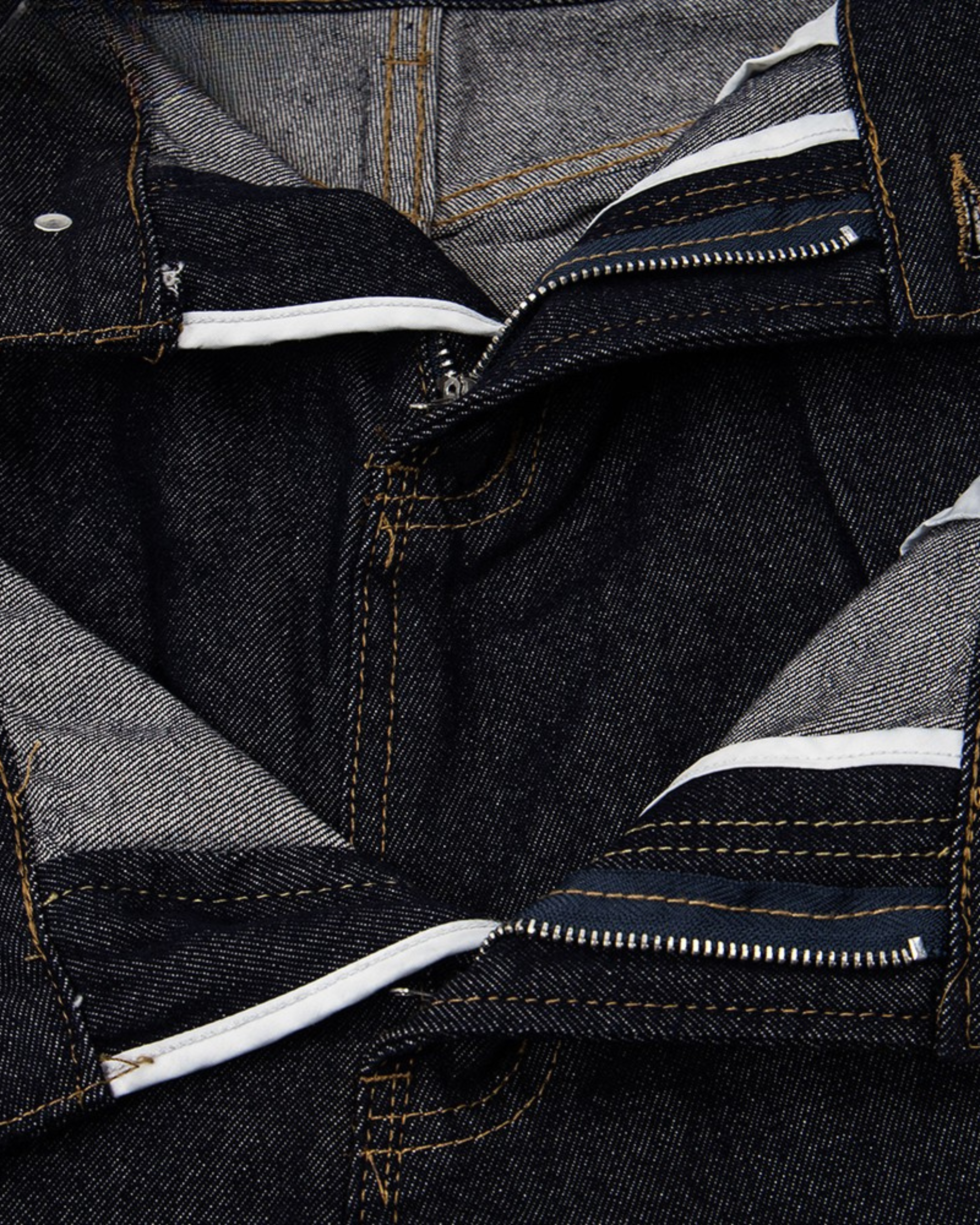Double Waist Rivet Denim Shorts - Dark Blue